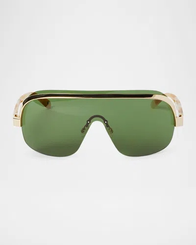 Palm Angels King Aviator Acetate Sunglasses In Green