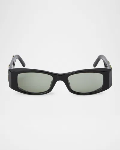 Palm Angels Angel Cat-eye Embossed Logo Sunglasses In Black