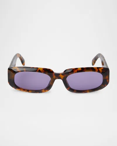 Palm Angels Noah Oval Acetate Sunglasses In Multi