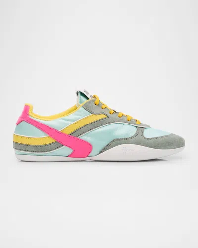 Miu Miu Colorblock Nylon Tech Runner Sneakers In Multi