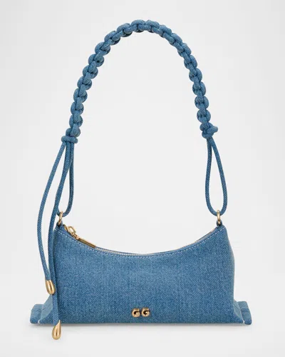 Cult Gaia Osa Braided Denim Shoulder Bag