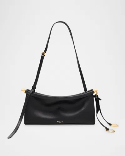 Alaïa Alaia Midnight Blue Suede Small Le Click East West Bag Women In Black