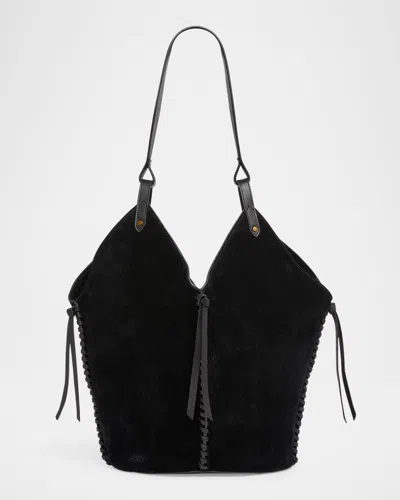Isabel Marant Tampa Woven Suede Tote Bag In Black