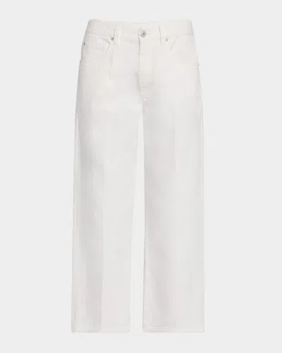 Brunello Cucinelli Soft Curved Wide-leg Denim Jeans In White
