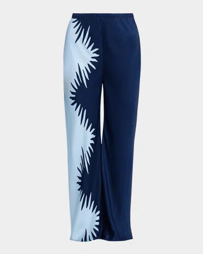 Significant Other Flossie Split-pattern Trousers In Blue