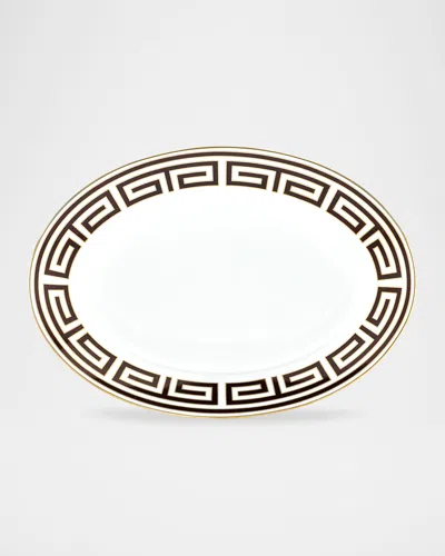 Ginori 1735 Labirinto Ebano Oval Flat Platter In Brown