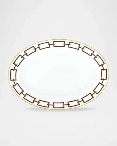 Ginori 1735 Catene Ebano Oval Flat Platter In Brown