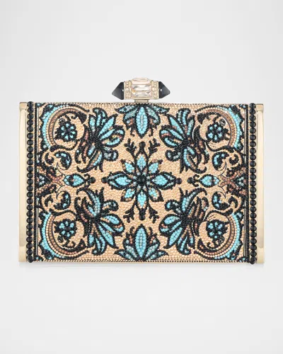 Judith Leiber Floral Crystal Rectangle Clutch Bag In Multi