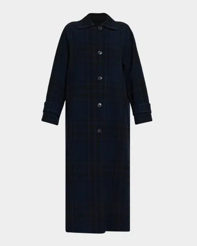 Akris Estelle Double-face Wool Maxi Coat In Black