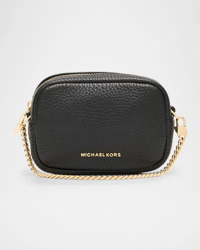 Michael Michael Kors Bryant Leather Bag Charm In Black