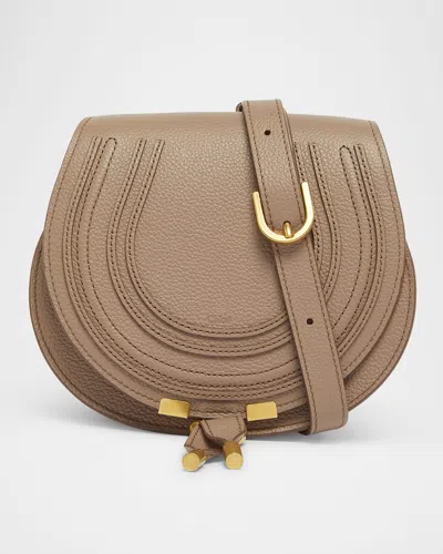 Chloé Marcie Small Crossbody Bag In Grained Calfskin In Pink