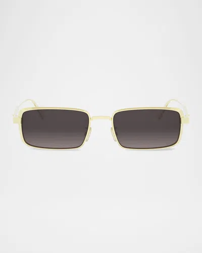 Dior Cannage S2u 55mm Rectangular Sunglasses In Gold
