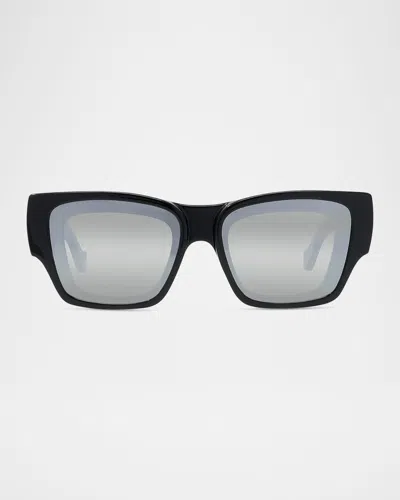 Loewe Signature Logo-print Square Sunglasses In Black