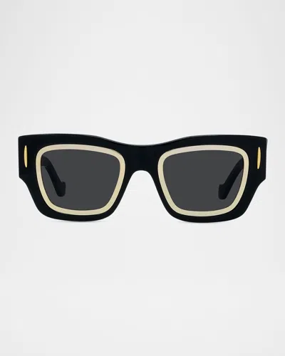 Loewe Signature Square Acetate Sunglasses In Black