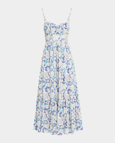 Ulla Johnson Nadine Floral Cotton-blend Midi Dress In Multi