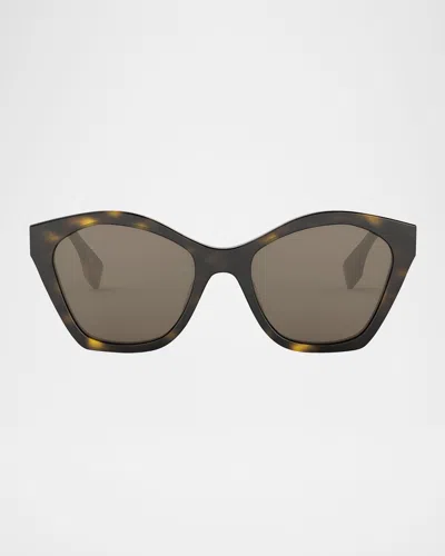Fendi Lettering Square Acetate Sunglasses In Black