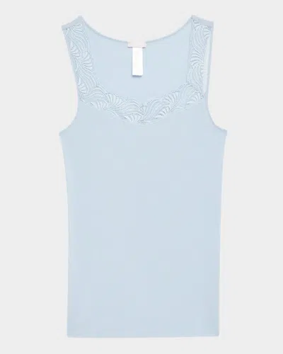 Hanro Cotton Delight Lace-trim Tank Top