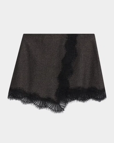A.l.c Sophia Sparkly Lace-trim Mini Skirt In Black