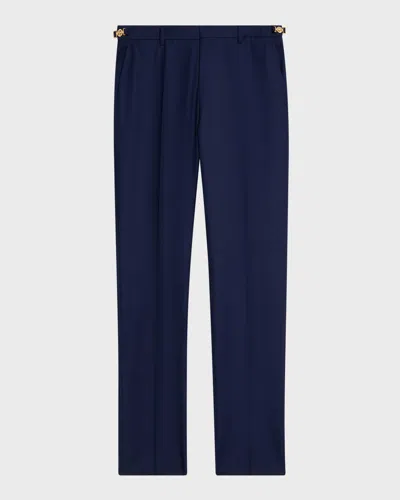 Versace Men's Wool Pants In Blue