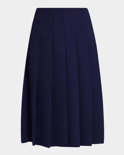 Vince Pleated Skirt In Blue