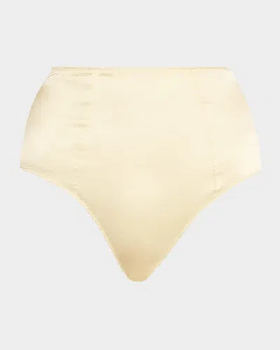 Kiki De Montparnasse Tous Les Jours High-rise Stretch Silk Panties In Neutral