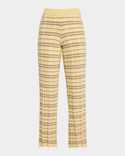 Guest In Residence Plaid Flare Pant In Butter In Neutral
