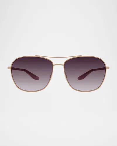 Barton Perreira Sully Aviator Titanium Sunglasses In Purple