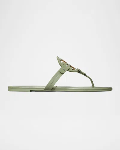 Tory Burch Miller Patent Leather Sandals In Green