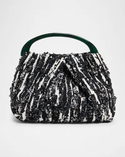 Dries Van Noten Sequin-embellished Jacquard Mini Crossbody Bag In Black
