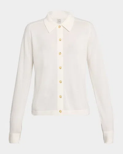 Totême Cashmere Knit Button-front Cardigan In White