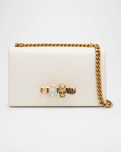 Alexander Mcqueen Jeweled Satchel Bag In Neutral