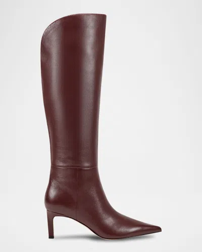 Marc Fisher Ltd Esmee Leather Knee-high Boots In Red