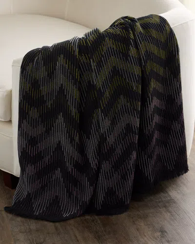 Missoni Dinamico Wool-blend Throw, 53" X 75" In Black