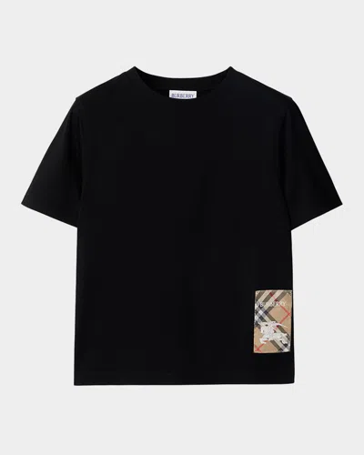 Burberry Boy's Cedar Ekd T-shirt In Black