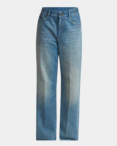 Valentino Mid-rise Wide-leg Denim Jeans In Blue