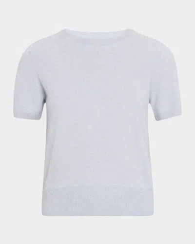 Naadam Cropped Crewneck Cashmere Pullover In Blue