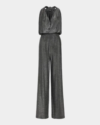 Ramy Brook Ginger Halter Cowl-neck Jumpsuit In Gray