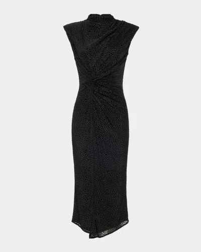 Ramy Brook Lee Mock-neck Midi Dress In Black