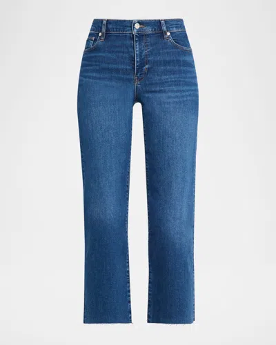 Frame The Mellow Wide Ankle Jeans In Blue