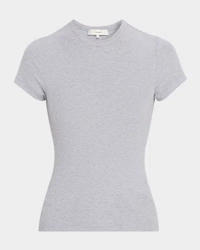 Frame The Rib Baby Tee In Gray
