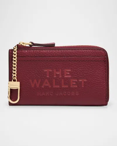 Marc Jacobs The Leather Top Zip Multi Wallet In Red