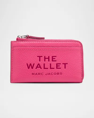 Marc Jacobs The Leather Top Zip Multi Wallet In Pink