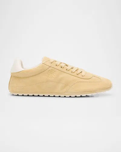 Tory Burch Field Leather And Suede Low-top Sneakers In Neutral