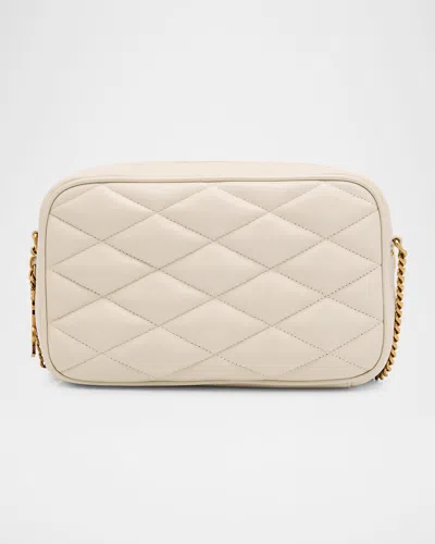 Saint Laurent Mini Camera Bag In Quilted Leather In White