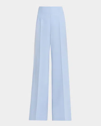 Akris Fiyuki Wool Blend Double Face Wide Leg Pants In Blue