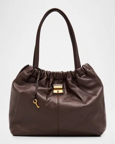 Marc Jacobs The Christina Leather Tote Bag In Brown