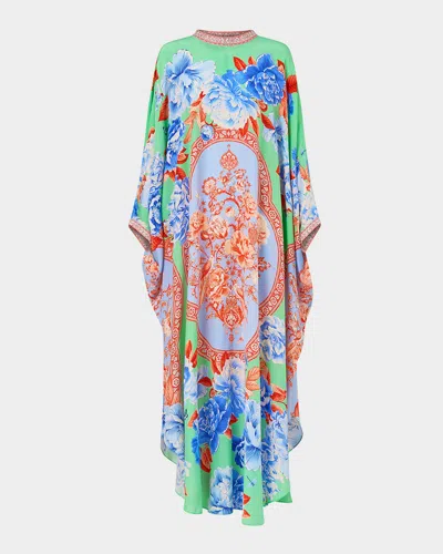 Camilla Topkapi Pop High-collar Kaftan In Multi