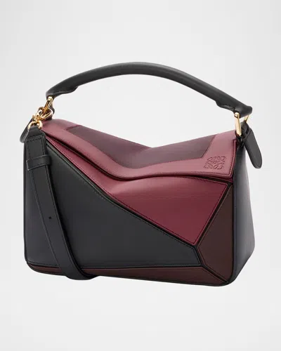 Loewe X Albers Puzzle Square Shoulder Bag In Leather In Black