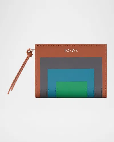 Loewe X Albers Compact Bifold Wallet In Nappa Leather In Brown