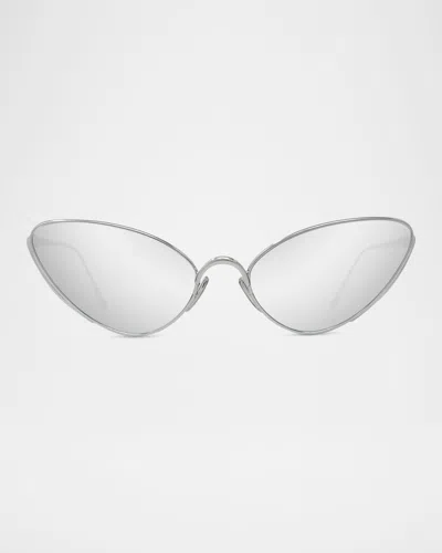 Loewe Womens Silver G737ligx02 Cat-eye Frame Metal Sunglasses In Blue